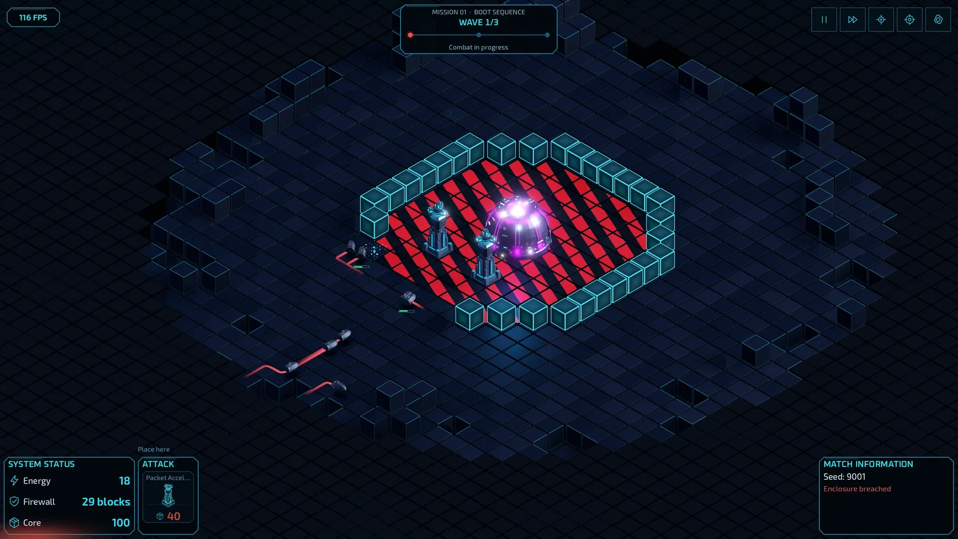 A second defensive layout during combat on the digital battlefield.